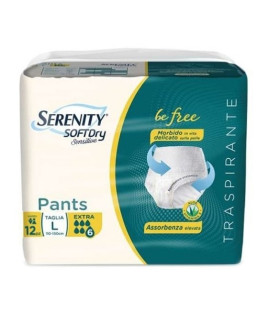 Serenity softdry sensitive pants extra L 12 pezzi	