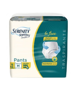 Serenity softdry sensitive pants extra M 12 pezzi