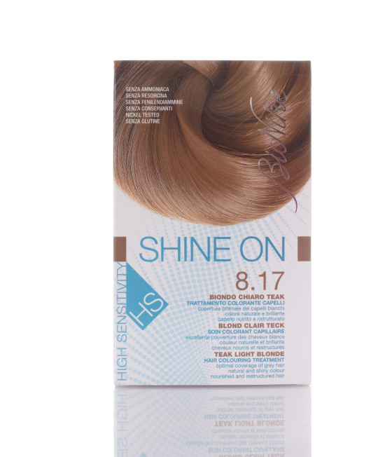 Bionike shine on Hs Trattamento colorante capelli biondo chiaro teak 8.17