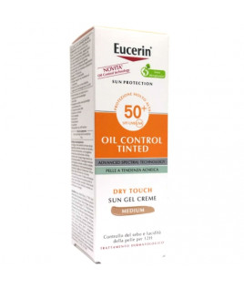 Eucerin sun oil control tinted gel crema solare spf 50+ 50 ml medium
