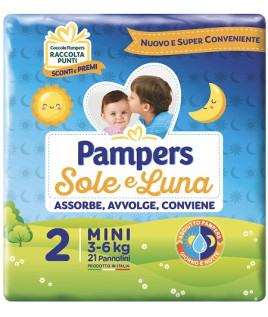 PAMPERS SOLE&LUNA MINI 21PZ 9488