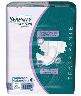 Serenity softdry sensitive slip maxi XL 15 pezzi	