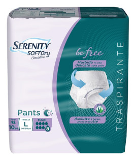 Serenity softdry sensitive pants maxi L 10 pezzi